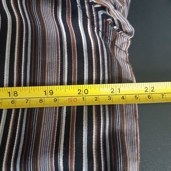 Denver Hayes SZ M Brown & Black Striped 100% Cotton Men's Button Up Shirt - Picture 10 of 13